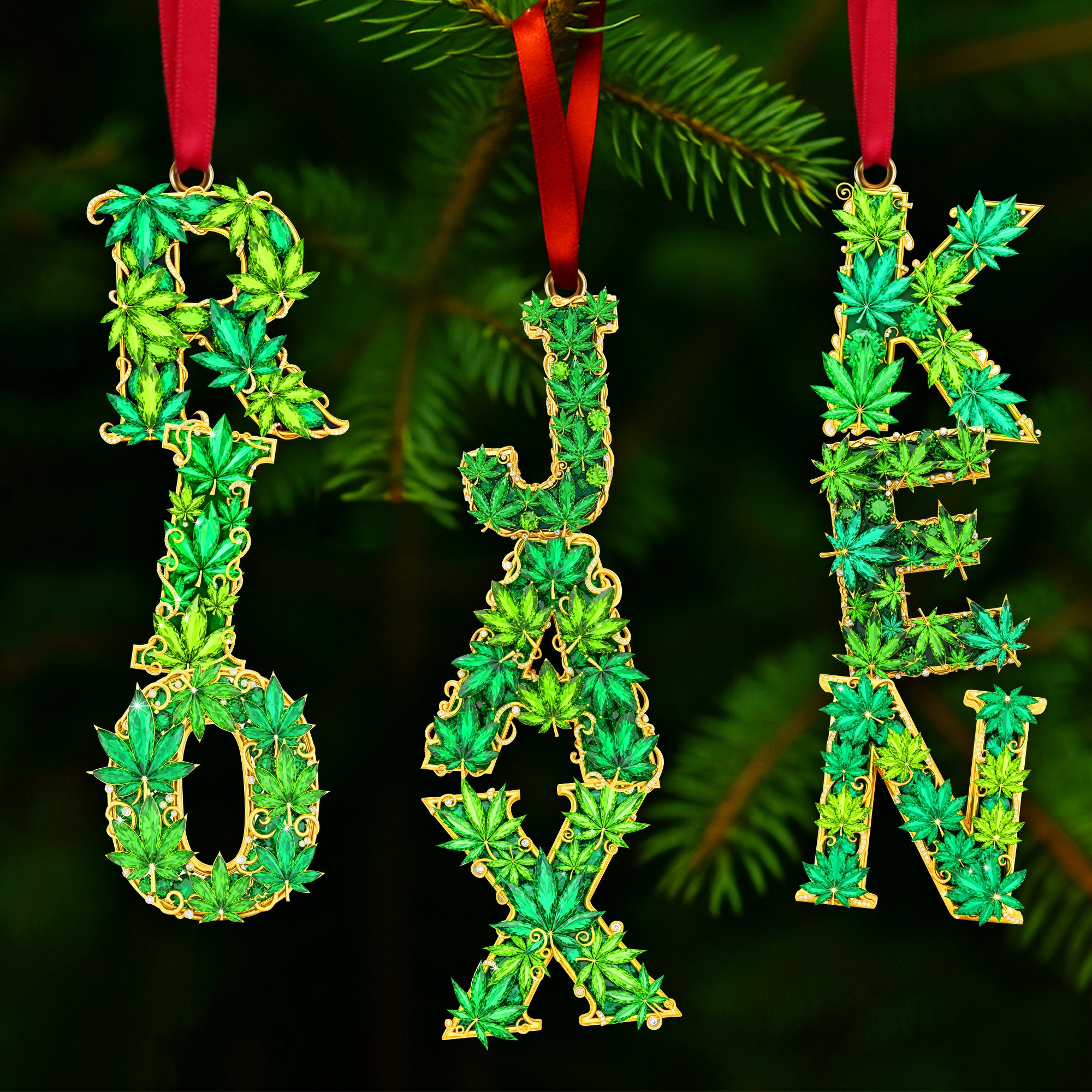 Green Leaf Acrylic Ornament - Personalized Gift For Stoners 06TOLU281025 - Image 4