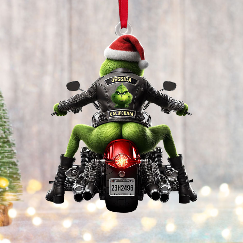 Green Monster - Personalized Christmas Gifts - Motorcycle Ornament - Image 3