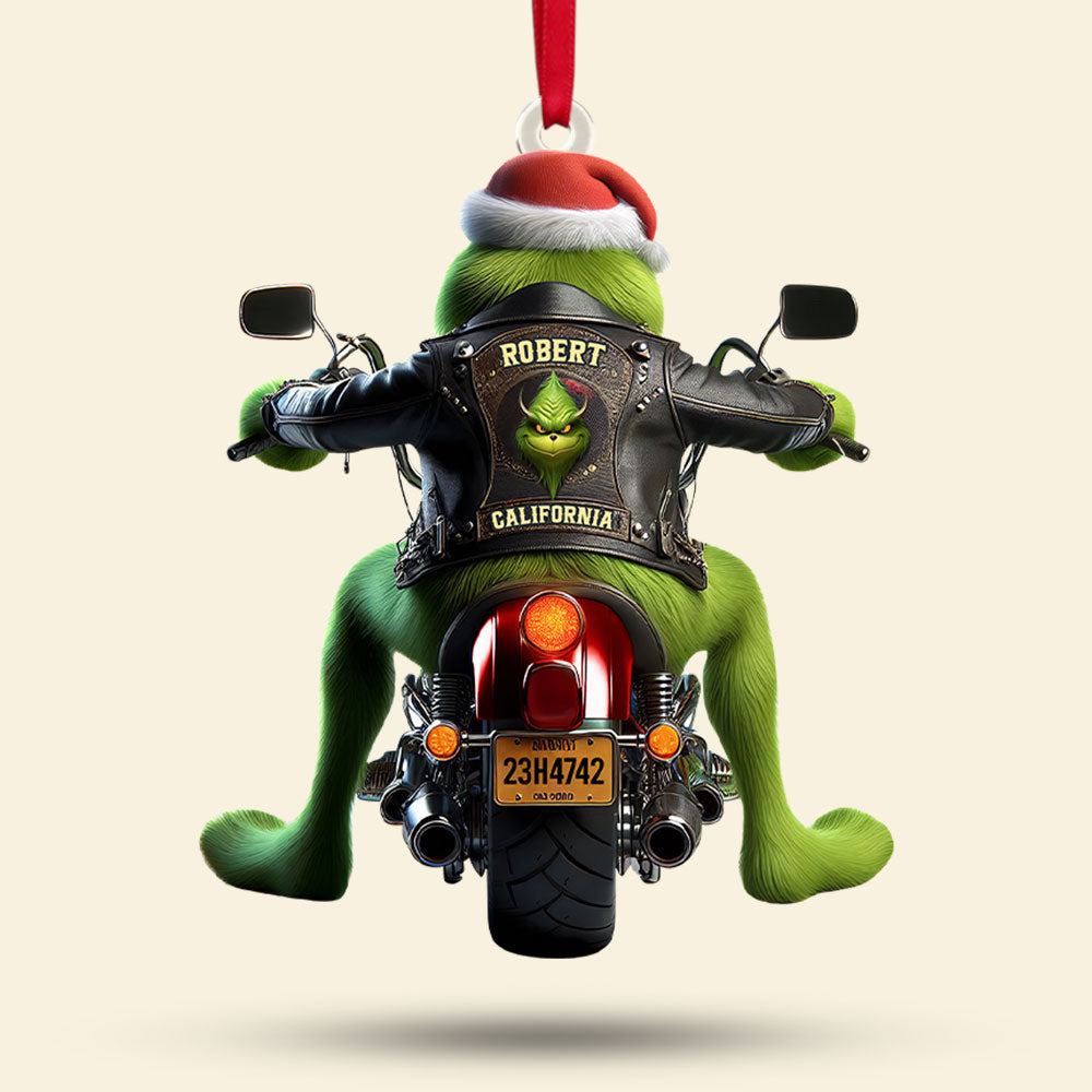 Green Monster - Personalized Christmas Gifts - Motorcycle Ornament - Image 5