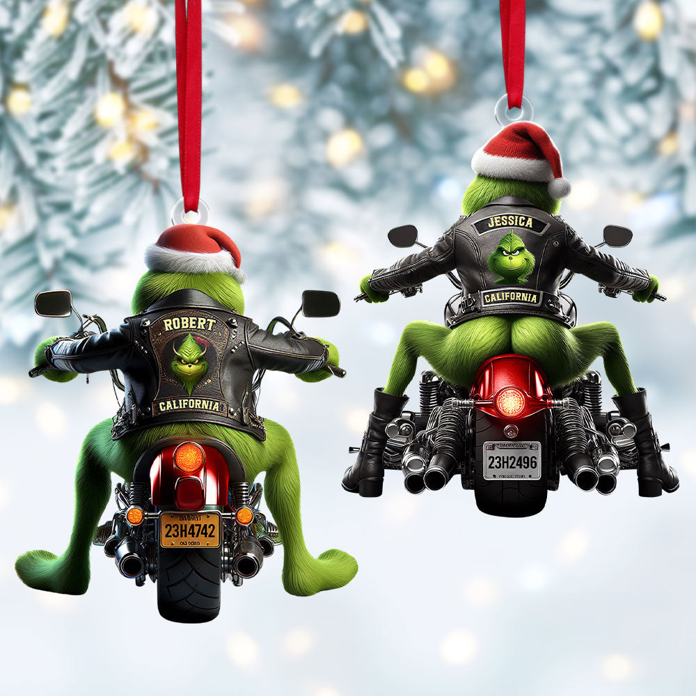 Green Monster - Personalized Christmas Gifts - Motorcycle Ornament