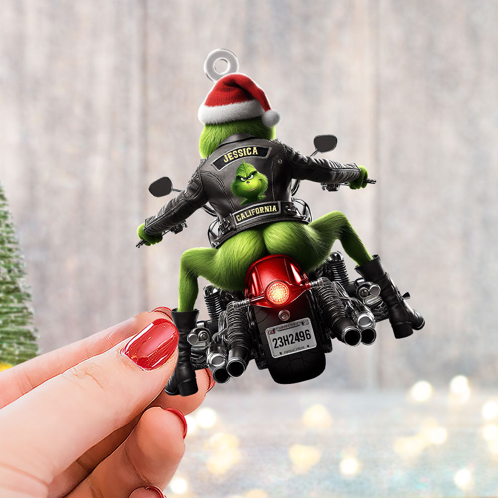 Green Monster - Personalized Christmas Gifts - Motorcycle Ornament - Image 4