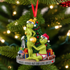 Alternative view of Green Monster Couple - House Divided Ornament - Personalized Christmas Gifts