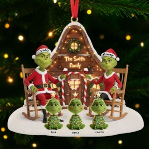 Alternative view of Green Monster Family Ornament - Personalized Gift For Family Christmas Ornament 04OHTI171025