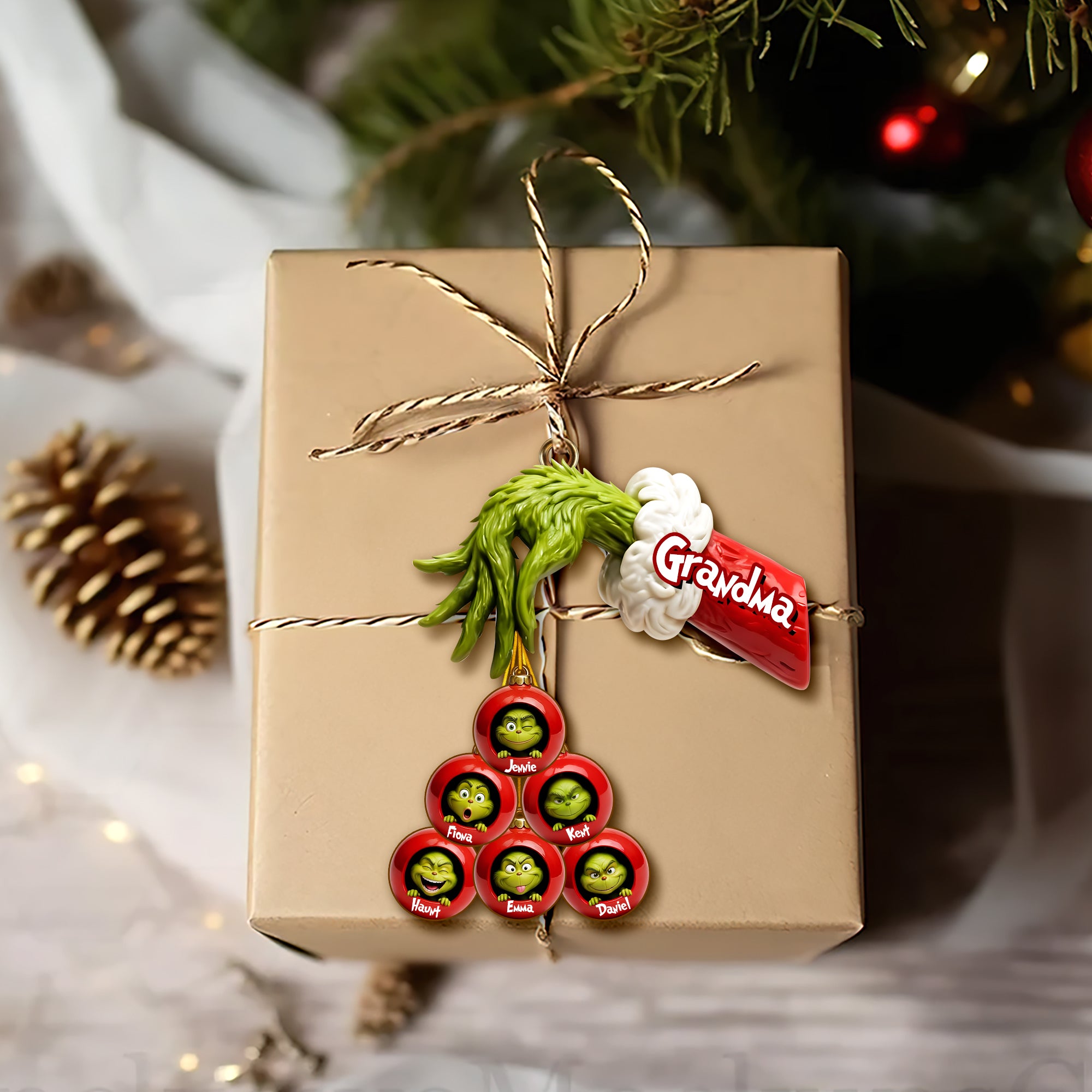 Green Monster Family Ornament - Personalized Gifts For Family Christmas Ornament 05QHLU170925 - Image 5