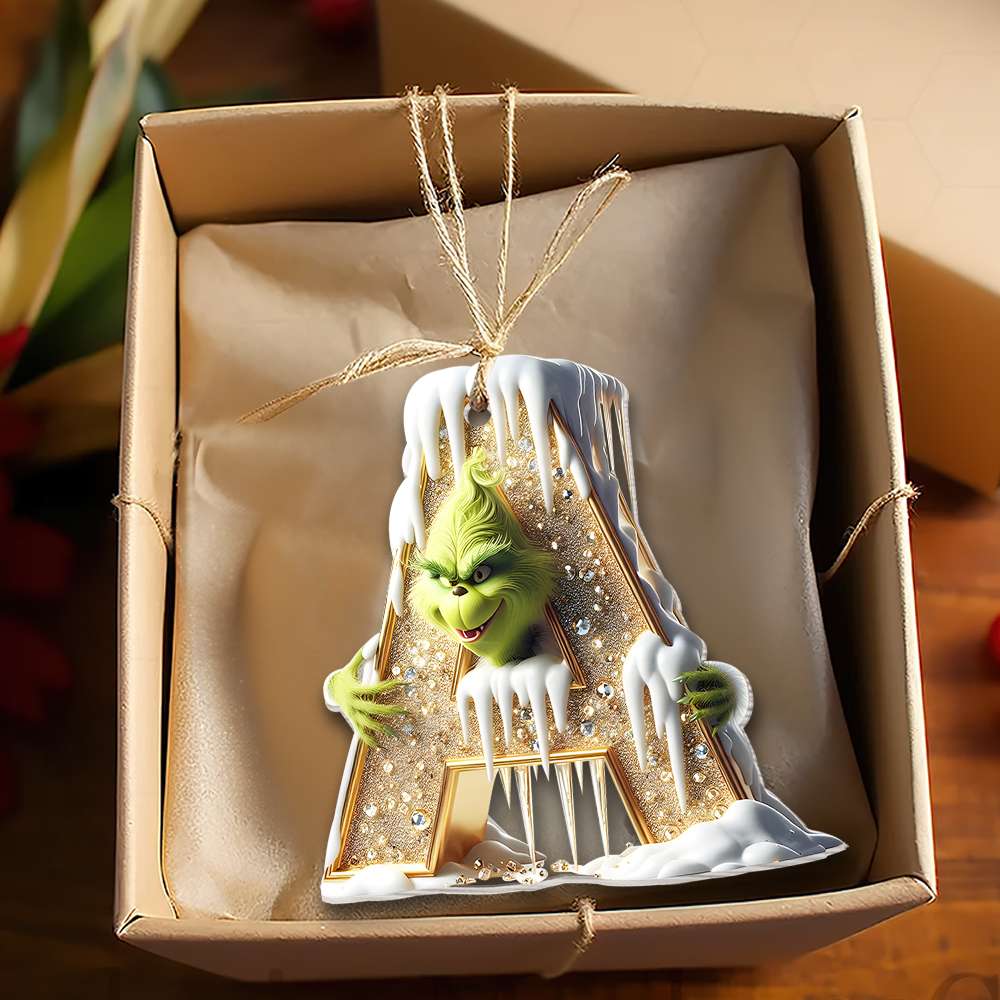 Green Monster Ornament - Custom Alphabet Letter Gifts - Image 3