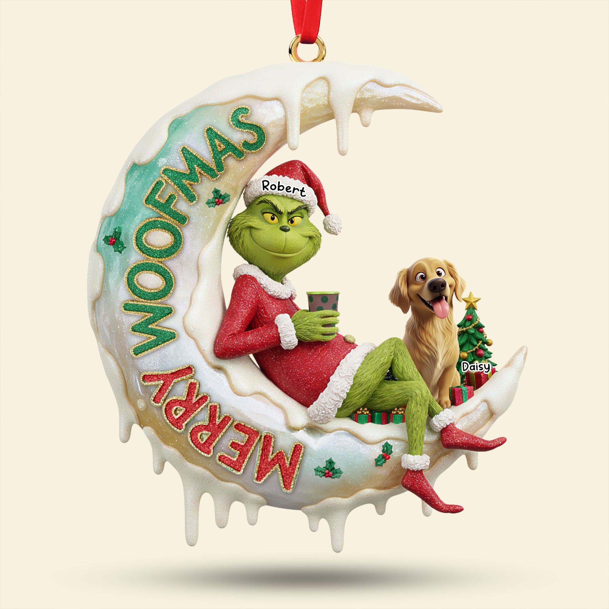 Green Monster Ornament - Personalized Gifts For Dog Lovers 03ohti250925 - Image 3