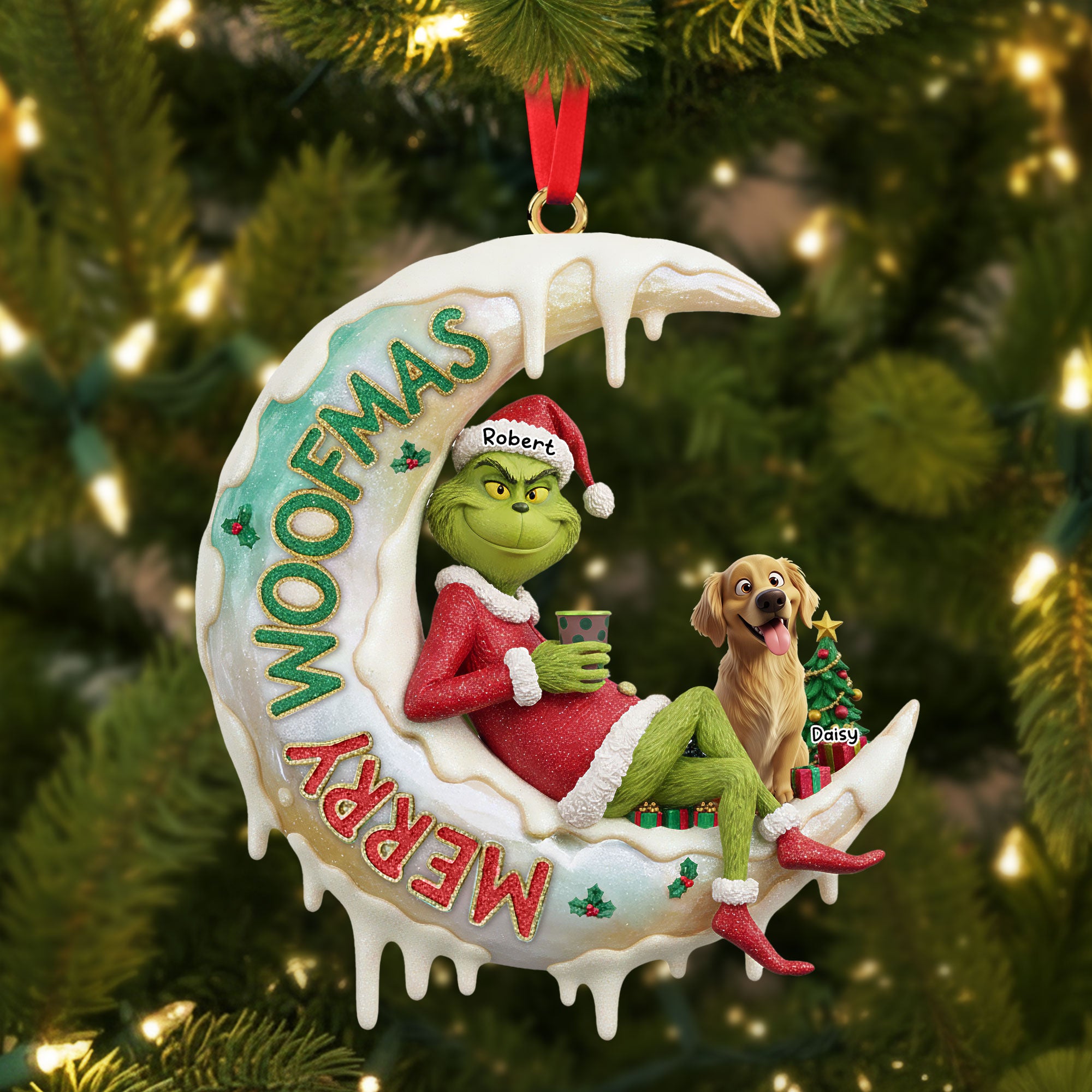 Green Monster Ornament - Personalized Gifts For Dog Lovers 03ohti250925 - Image 4