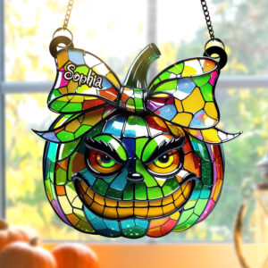 Green Pumpkin Suncatcher Ornament - Personalized Gifts For Movie Fans 05tgqn080825