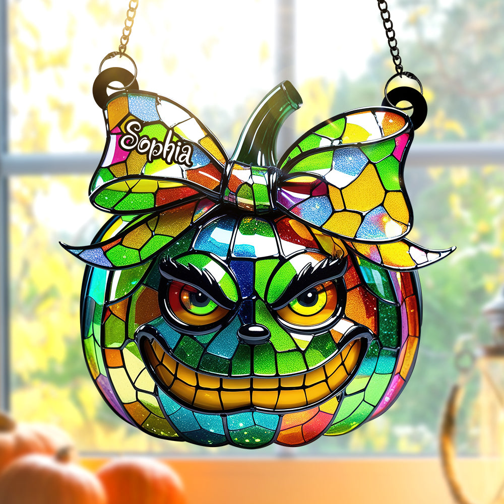 Green Pumpkin Suncatcher Ornament - Personalized Gifts For Movie Fans 05tgqn080825
