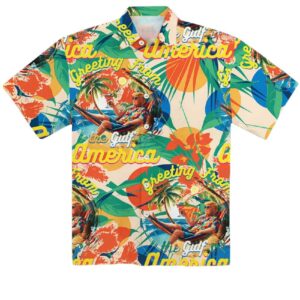 Alternative view of Greeting From The Gulf Of America Hawaiian Shirt