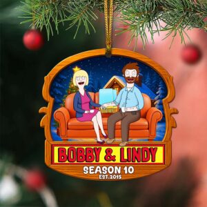 Alternative view of Griddle Love Couple Christmas Ornament - Personalized Anniversary Gifts For Couple 06OHLU130825PA