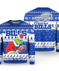 Alternative view of Grnch Bills 2025 2026 Rivalries Cold Front Christmas Ugly Sweater 