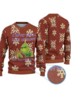 Grnch Crown Royal Make Me Happy You Not So Much Ugly Christmas Sweater