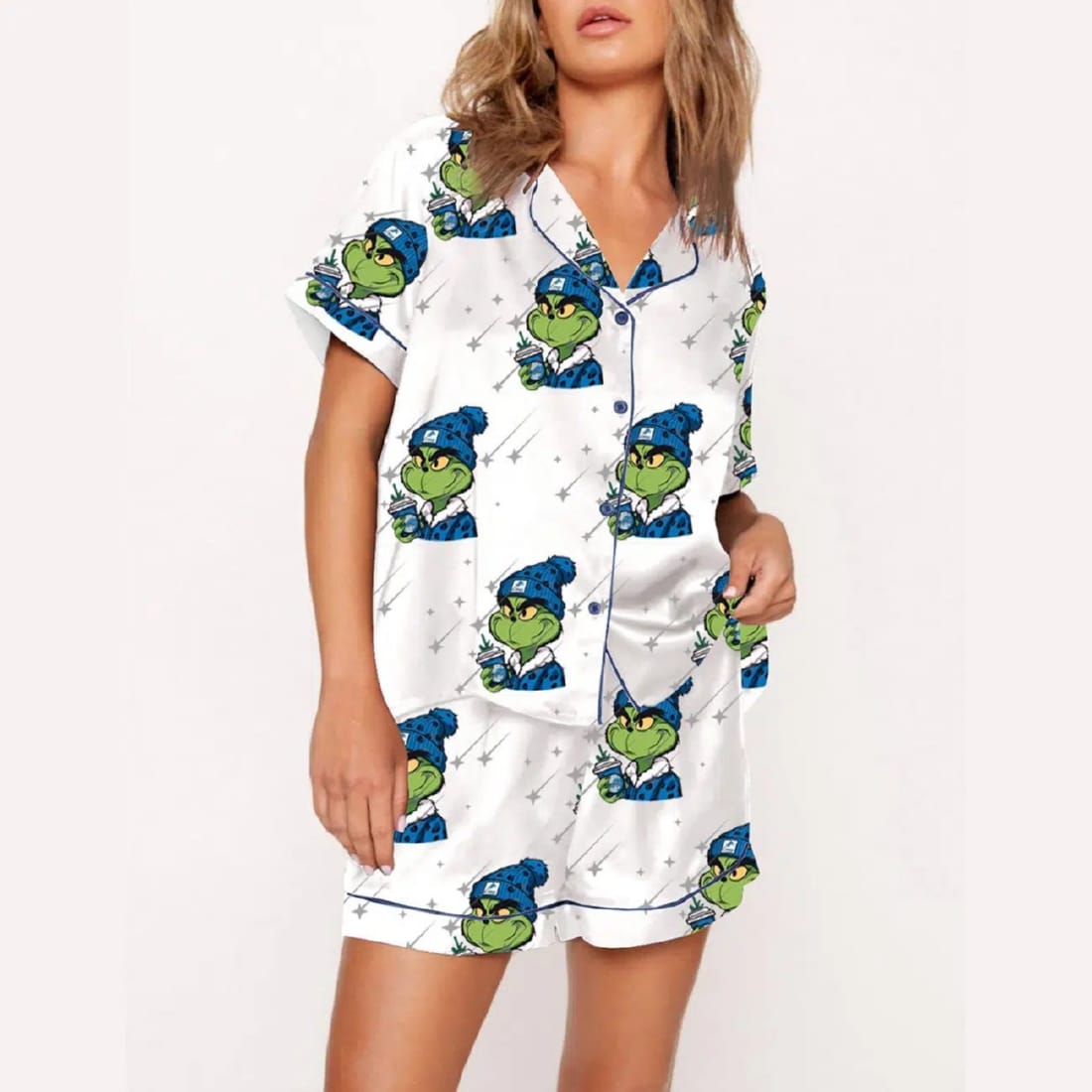 Alternative view of Grnch Detroit Football Pajama Set