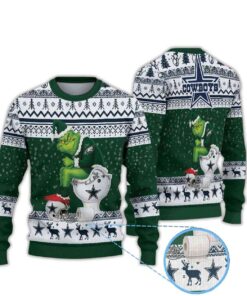 Grnch Eagles vs Cowboys Ugly Christmas Sweater