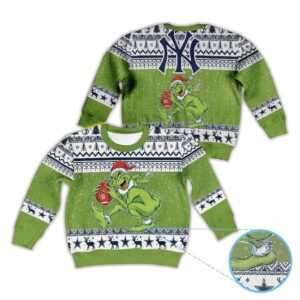 Alternative view of Grnch vs Yankees Ugly Christmas Sweater