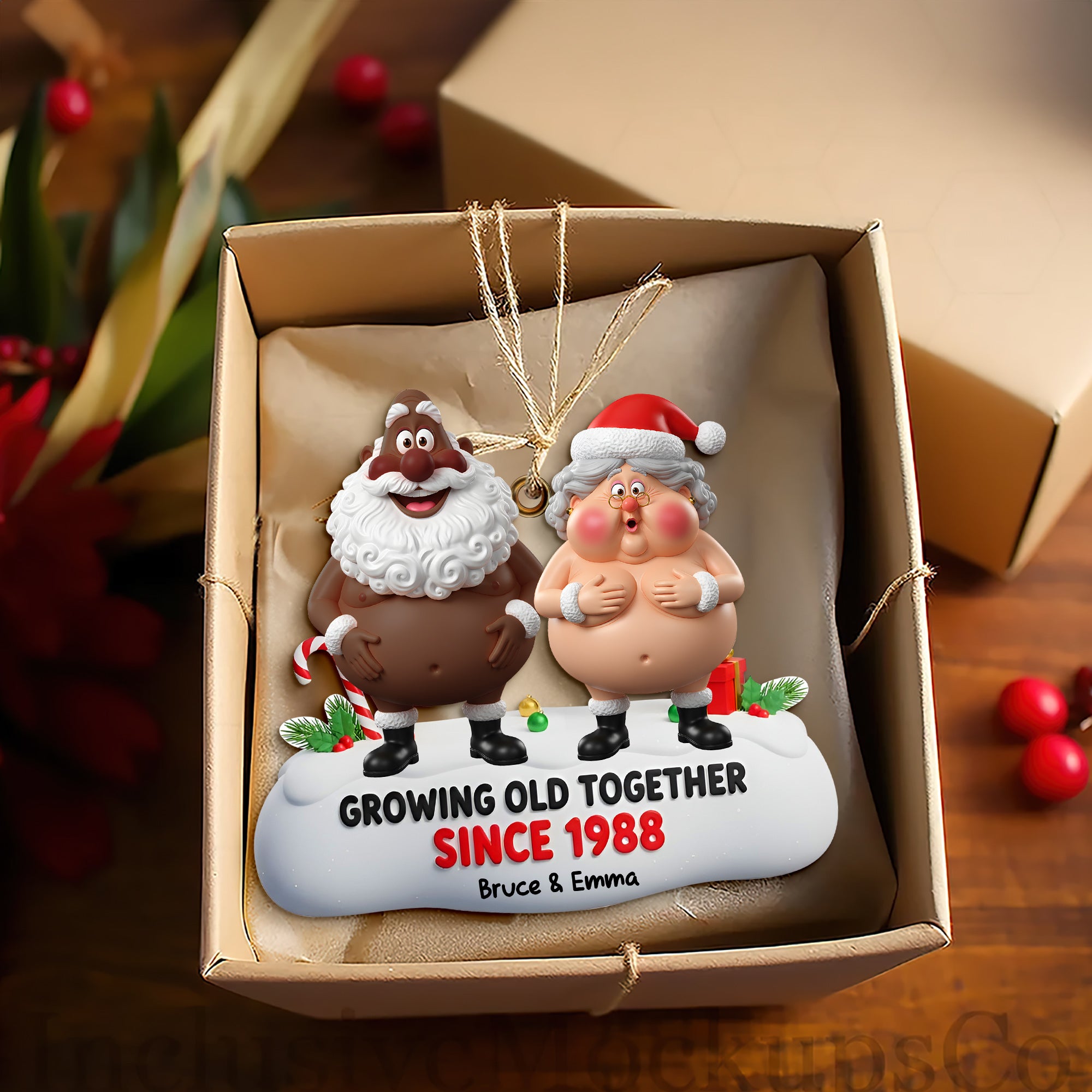 Growing Old Couple Ornament - Personalized Funny Gifts For Couple 04OHLU031025 - Image 5