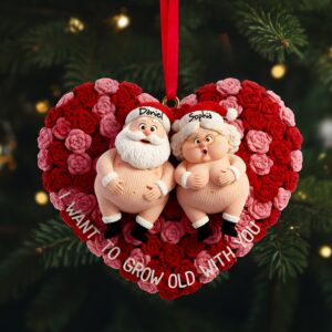 Growing Old Couple Ornament - Personalized Gifts For Couples 07OHLU231025
