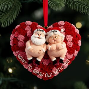 Alternative view of Growing Old Couple Ornament - Personalized Gifts For Couples 07OHLU231025