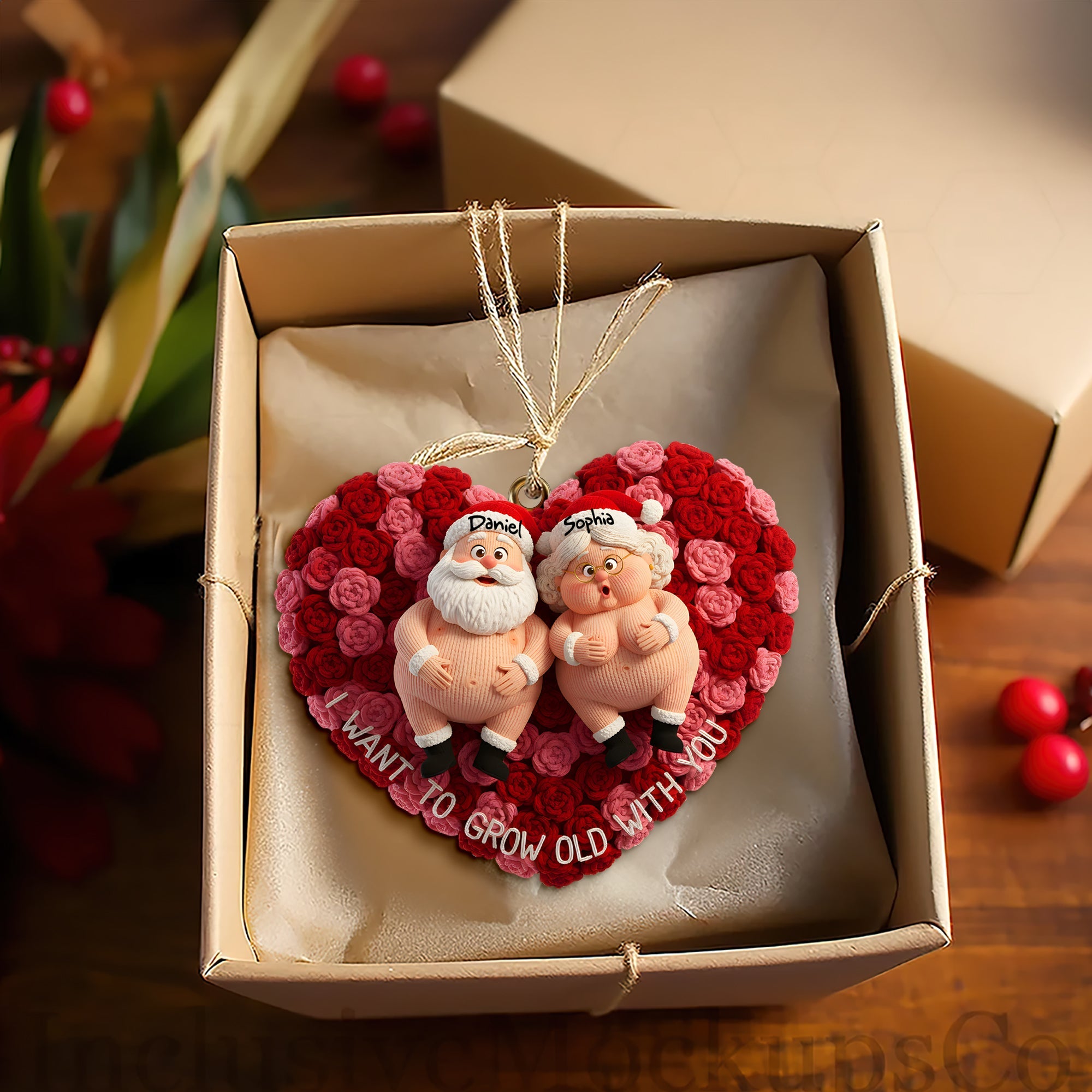 Growing Old Couple Ornament - Personalized Gifts For Couples 07OHLU231025 - Image 4