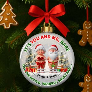 Alternative view of Grumpy Couple Christmas Ornament - Personalized Gift For Couple 04NALU200825