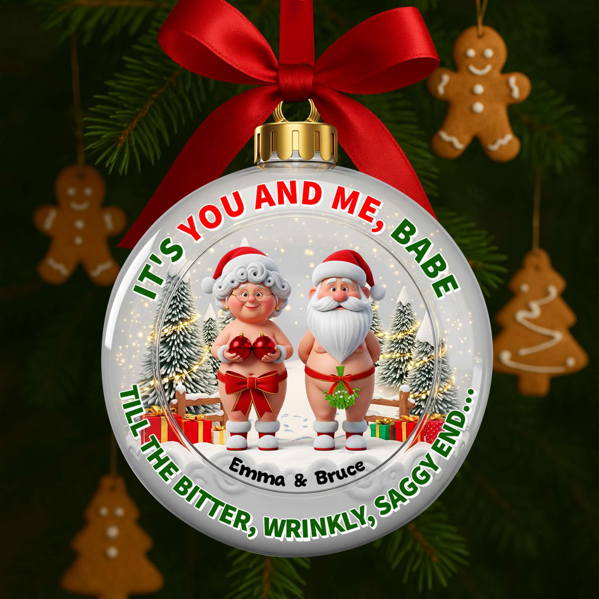 Grumpy Couple Christmas Ornament - Personalized Gift For Couple 04NALU200825