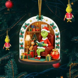Alternative view of Grumpy Green Reader Ornament - Personalized Christmas Gifts For Book Lovers 04PGLU120825