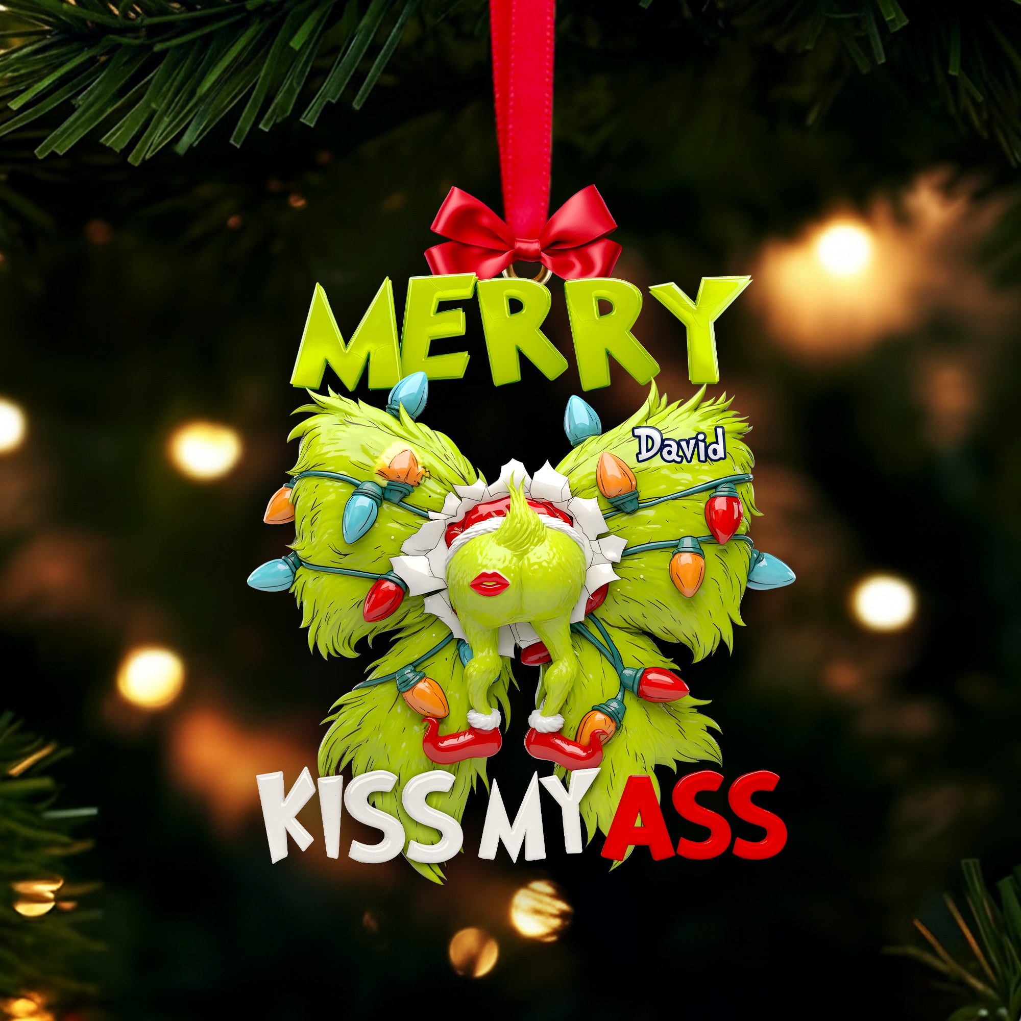 Grumpy Holiday Ornament - Personalized Gift For Christmas 08NALU241025 - Image 4