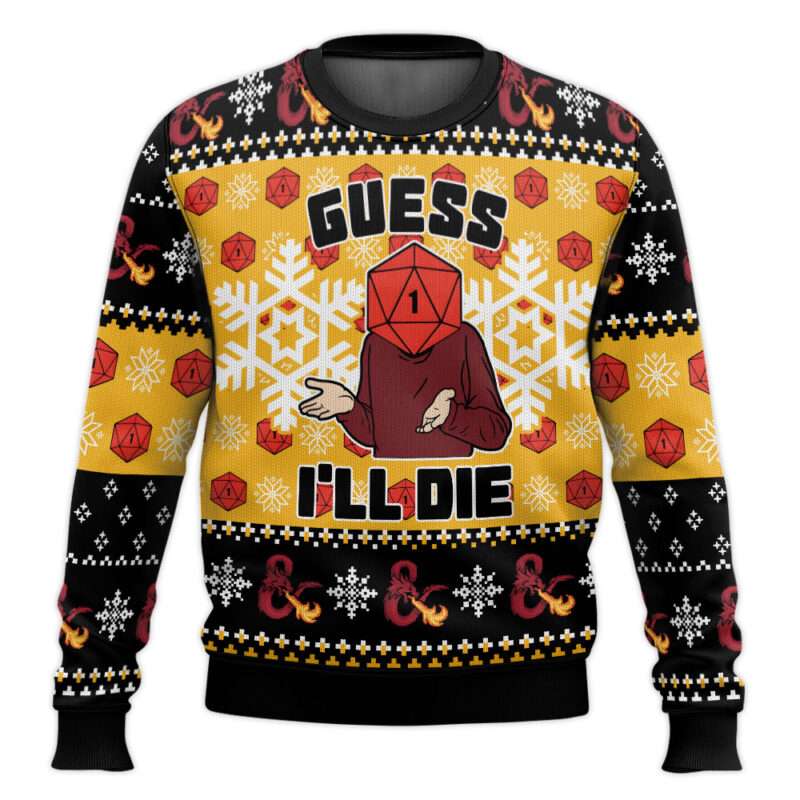 Guess I'll Die Dungeons & Dragons Ugly Christmas Sweater