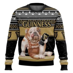 Guinness Bulldog Ugly Christmas Sweater