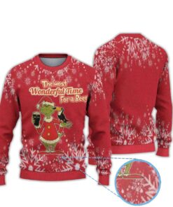 Guinness Grnch The Most Wonderful Time For A Beer Ugly Christmas Sweater