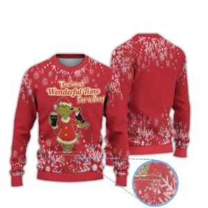 Guinness Grnch The Most Wonderful Time For A Beer Ugly Christmas Sweater