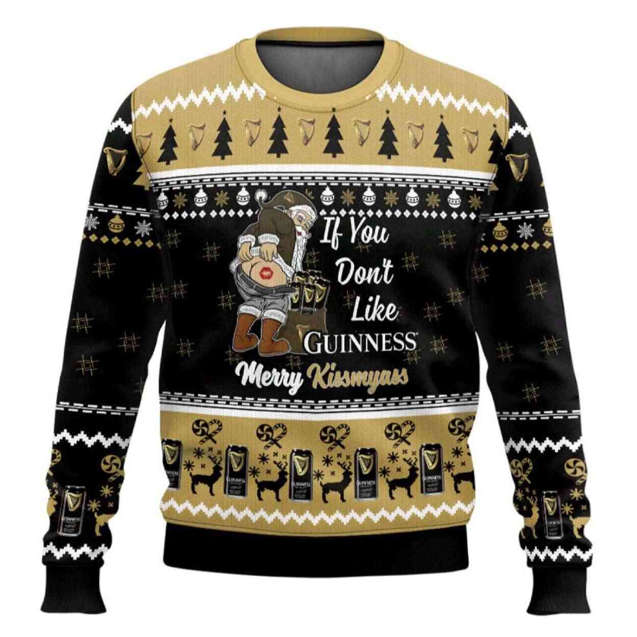 Guinness Merry Kissmyass Ugly Christmas Sweater