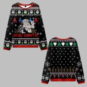 Hail Santa Claus Ugly Sweater 2025 Christmas - Grishko.com