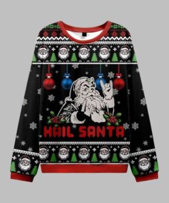 Alternative view of Hail Santa Claus Ugly Sweater 2025 Christmas 