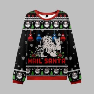Alternative view of Hail Santa Claus Ugly Sweater 2025 Christmas - Grishko.com