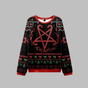 Alternative view of Hail Santa Occult Ugly Sweater 2025 Christmas - Grishko.com