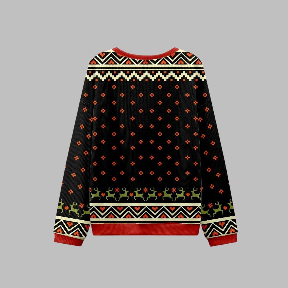 Hail Santa Retro Ugly Sweater 2025 Christmas - Grishko.com - Image 3