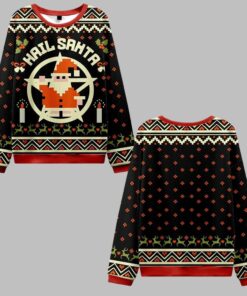 Hail Santa Retro Ugly Sweater 2025 Christmas 
