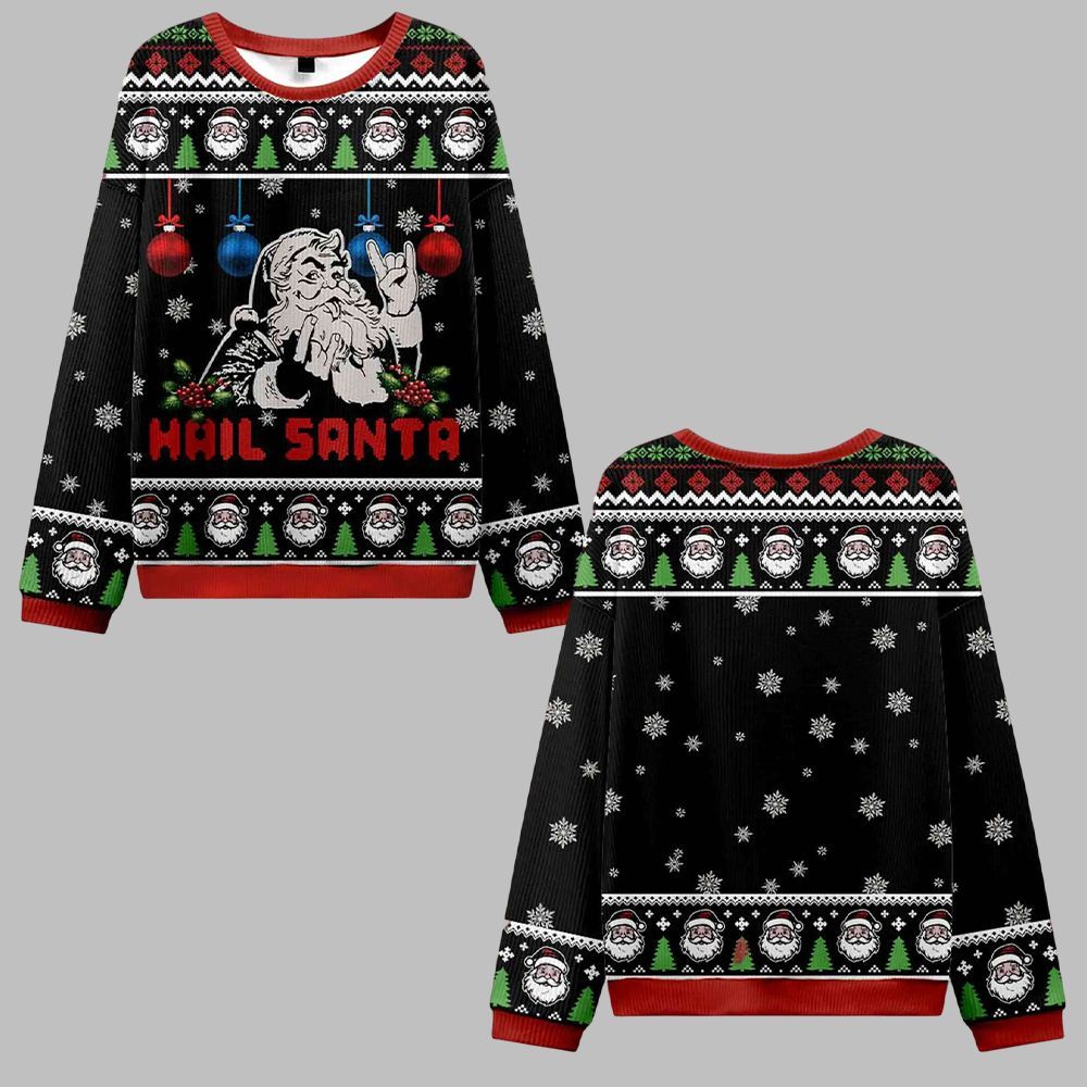 Hail Santa Ugly Sweater 2025 Christmas - Grishko.com