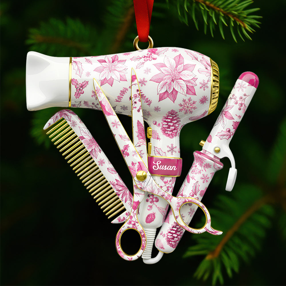 Hairstylist Toile de Jouy Ornament Personalized Gifts for Christmas 05PGDT011025