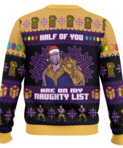 Alternative view of Half of You Are On The Naughty List Thanos Marvel Ugly Christmas Sweater