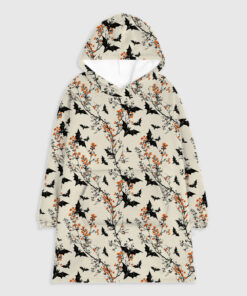 Halloween Bat Flannel Blanket Hoodie