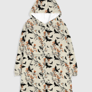 Halloween Bat Flannel Blanket Hoodie