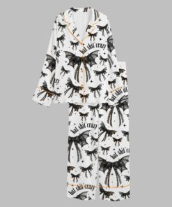 Alternative view of Halloween Bat Shit Crazy Gothic Coquette Bow Pajama Set