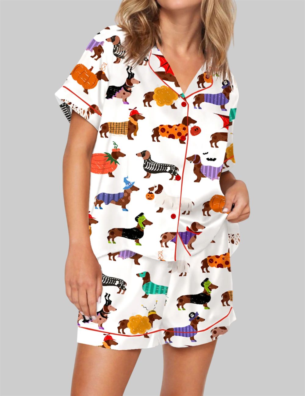 Halloween Dachshund Pajama Set For Women
