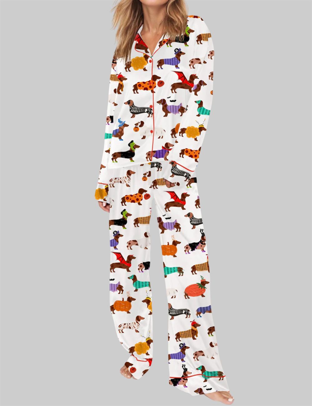 Alternative view of Halloween Dachshund Pajama Set For Women
