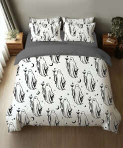 Halloween Ghost Cocktail Espresso Martini Four-Piece Bedding Set