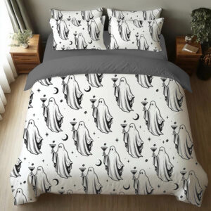 Halloween Ghost Cocktail Espresso Martini Four-Piece Bedding Set