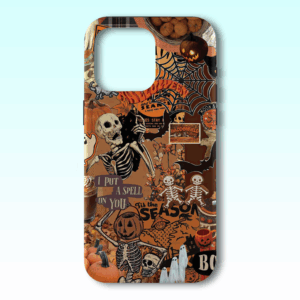 Halloween IPhone Case, Cute Ghost Case iphone, Retro Postage Stamp Case, Spooky Gothic Phone Cover, iPhone 16 15 14 13 12 11 Pro Max